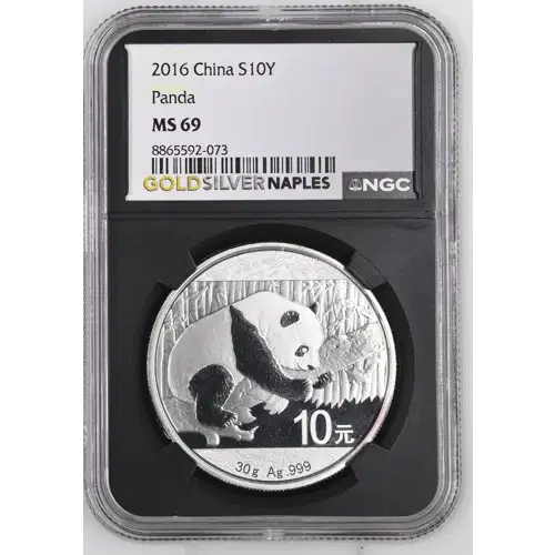 2016 - 1oz Panda Silver Coin - China 10Yn - NGC MS69 (S14-B14)